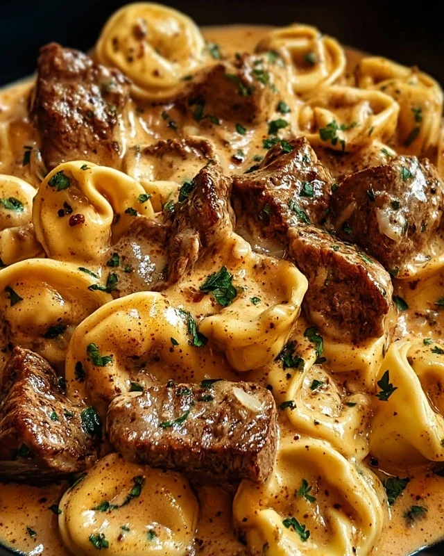 Cracked Garlic Steak Tortellini in Creamhouse Sauce Bliss
