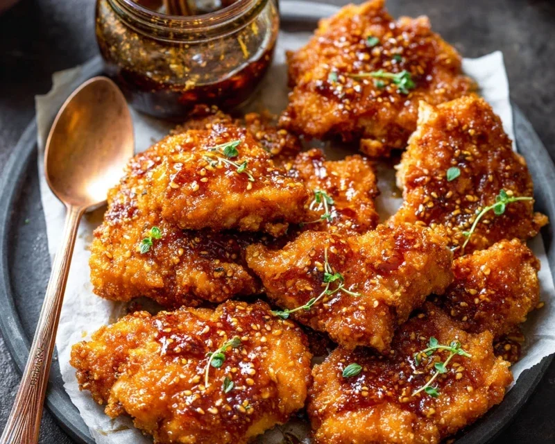 Baked Crunchy Hot Honey Chicken