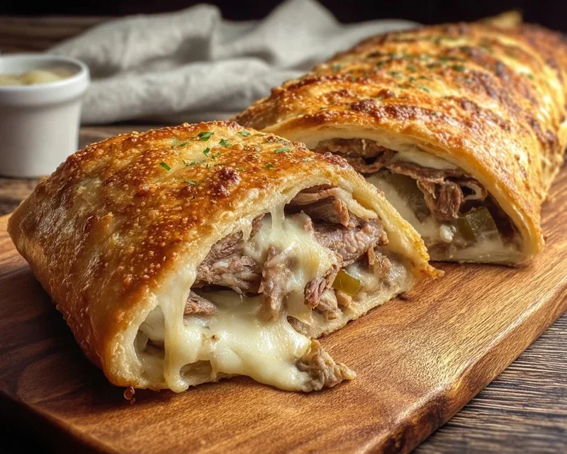 Philly Cheesesteak Stromboli