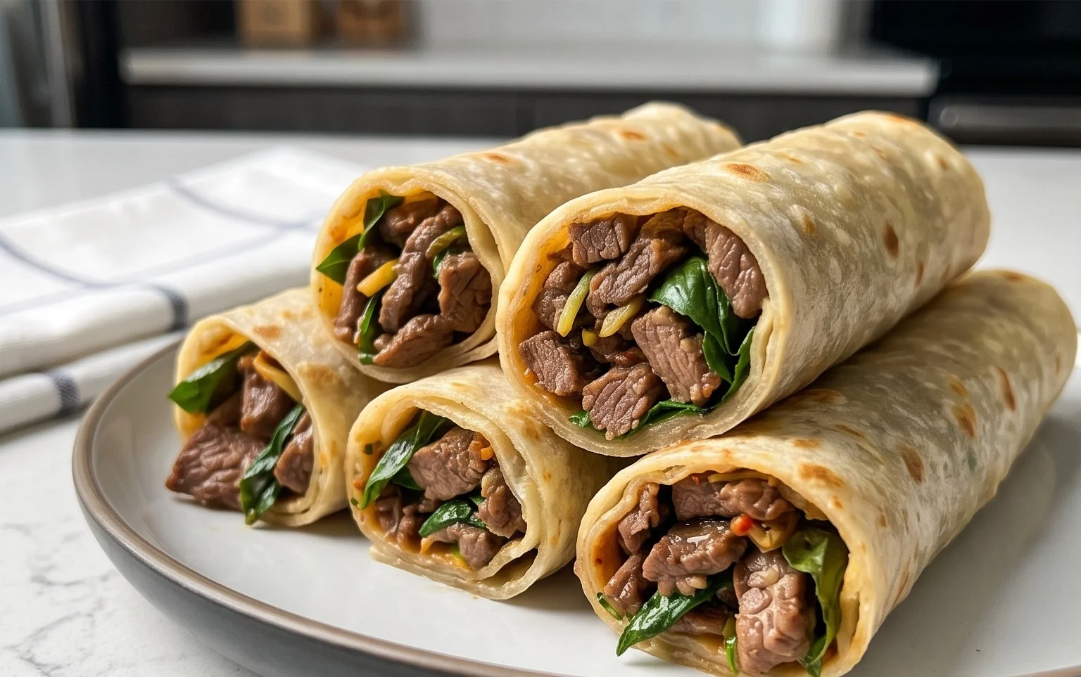 Thai Basil Beef Rolls