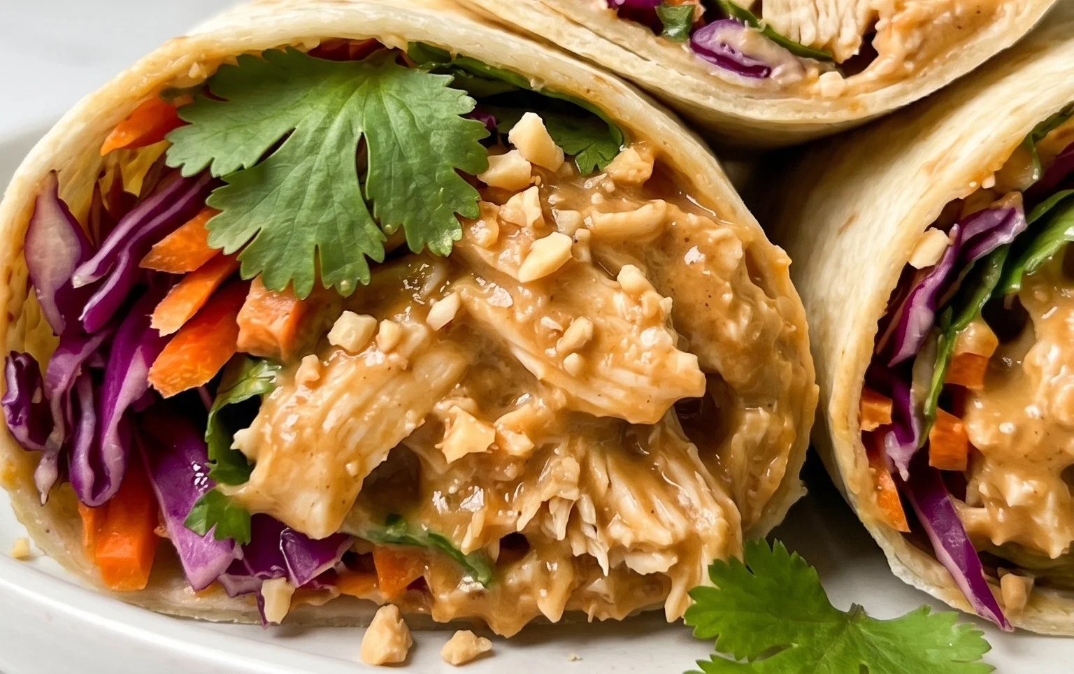 Thai Peanut Chicken Wraps