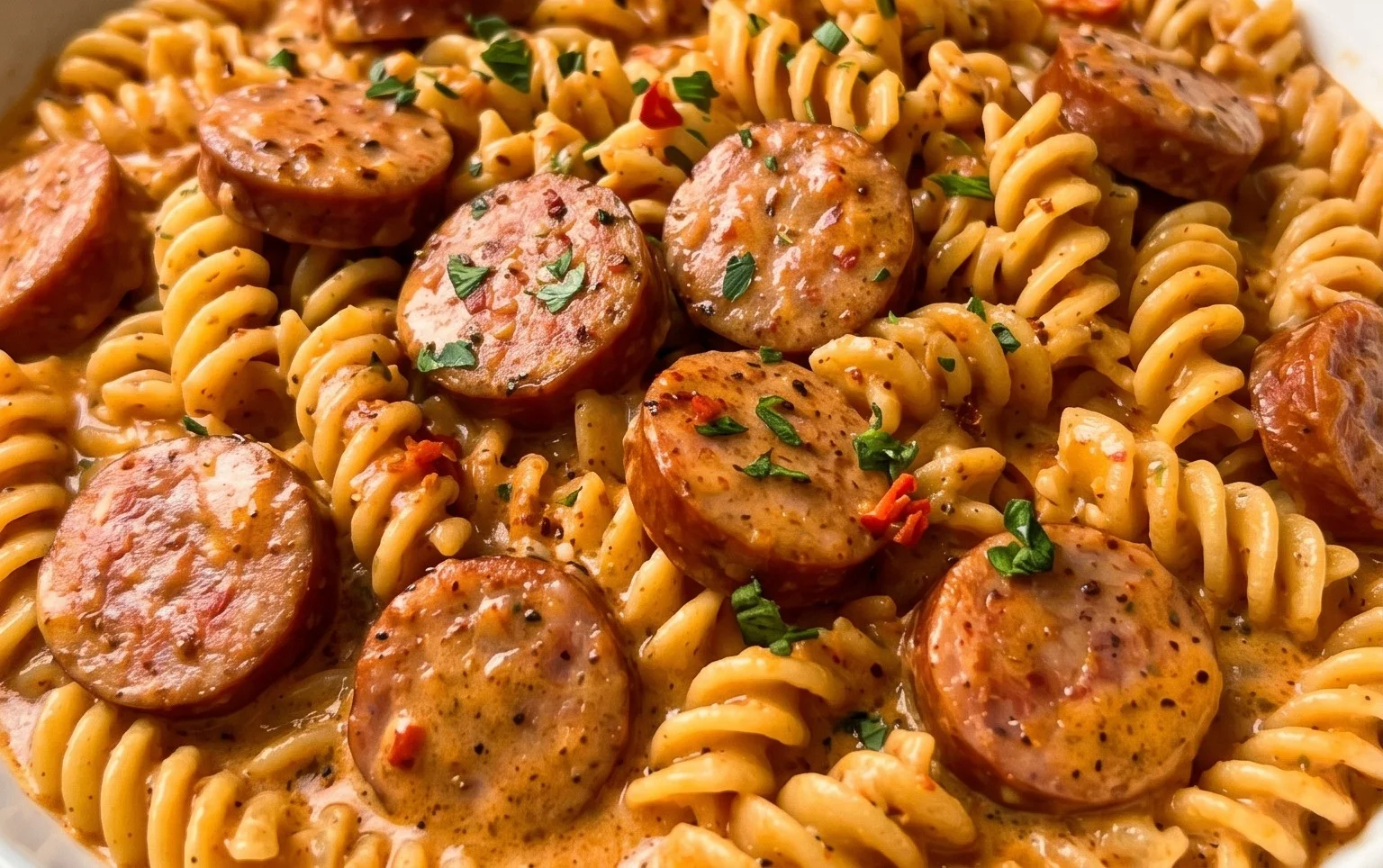 One-Pot Creamy Spicy Cajun Sausage Pasta