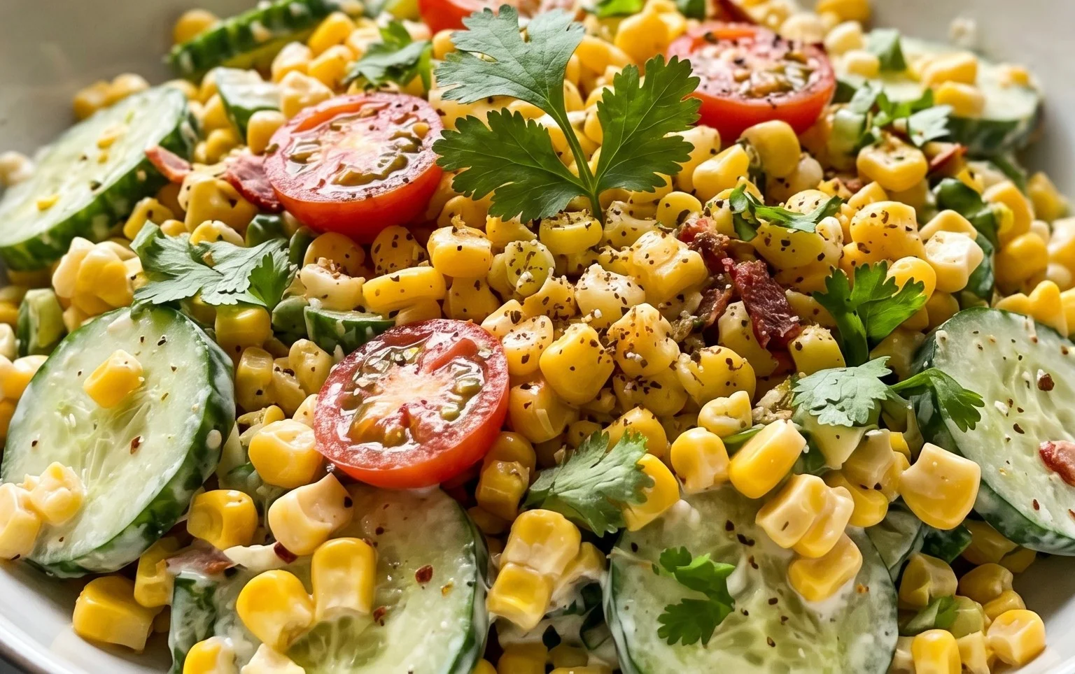 Street Corn Creamy Cucumber Salad