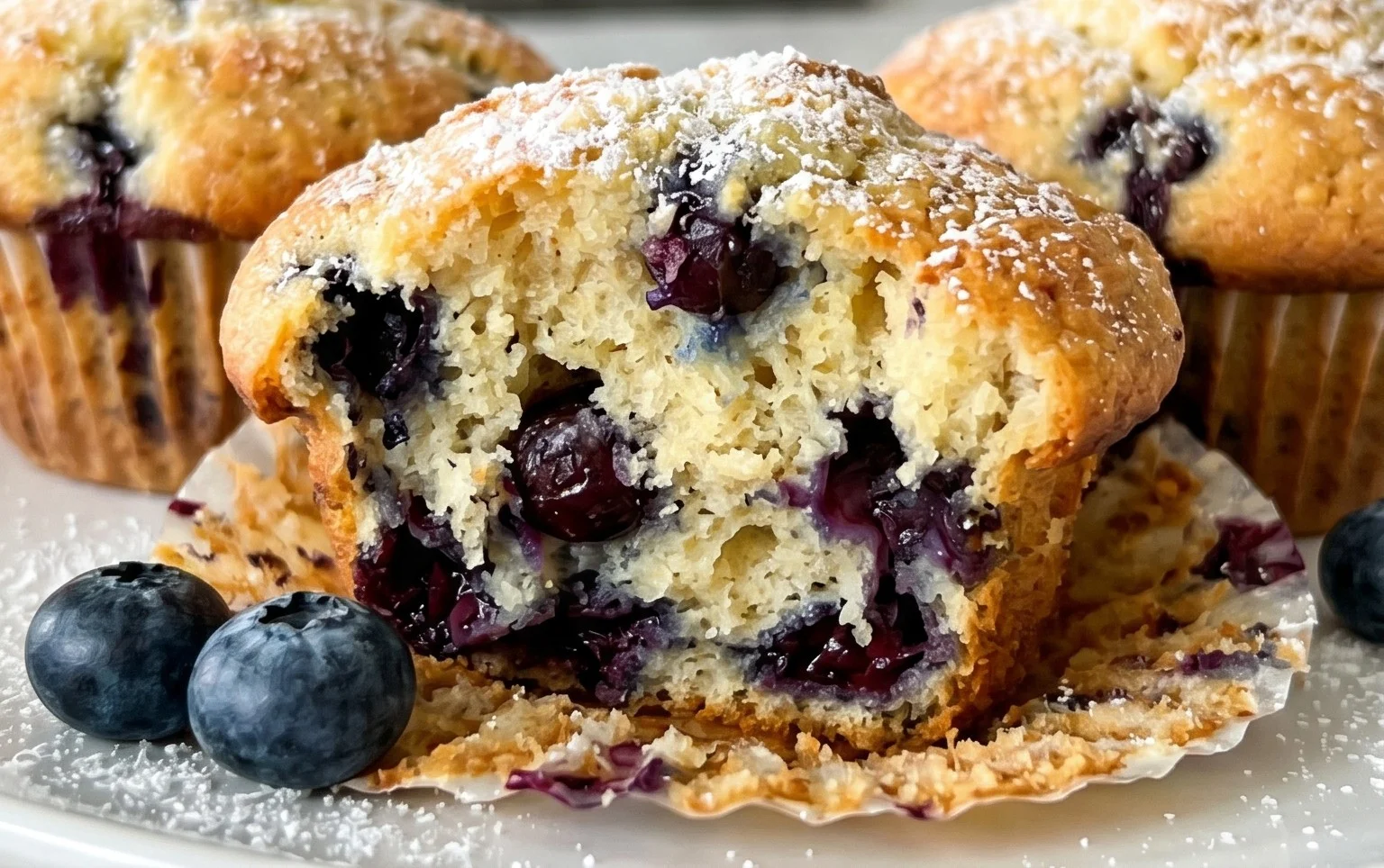 Sour Cream Blueberry Muffins