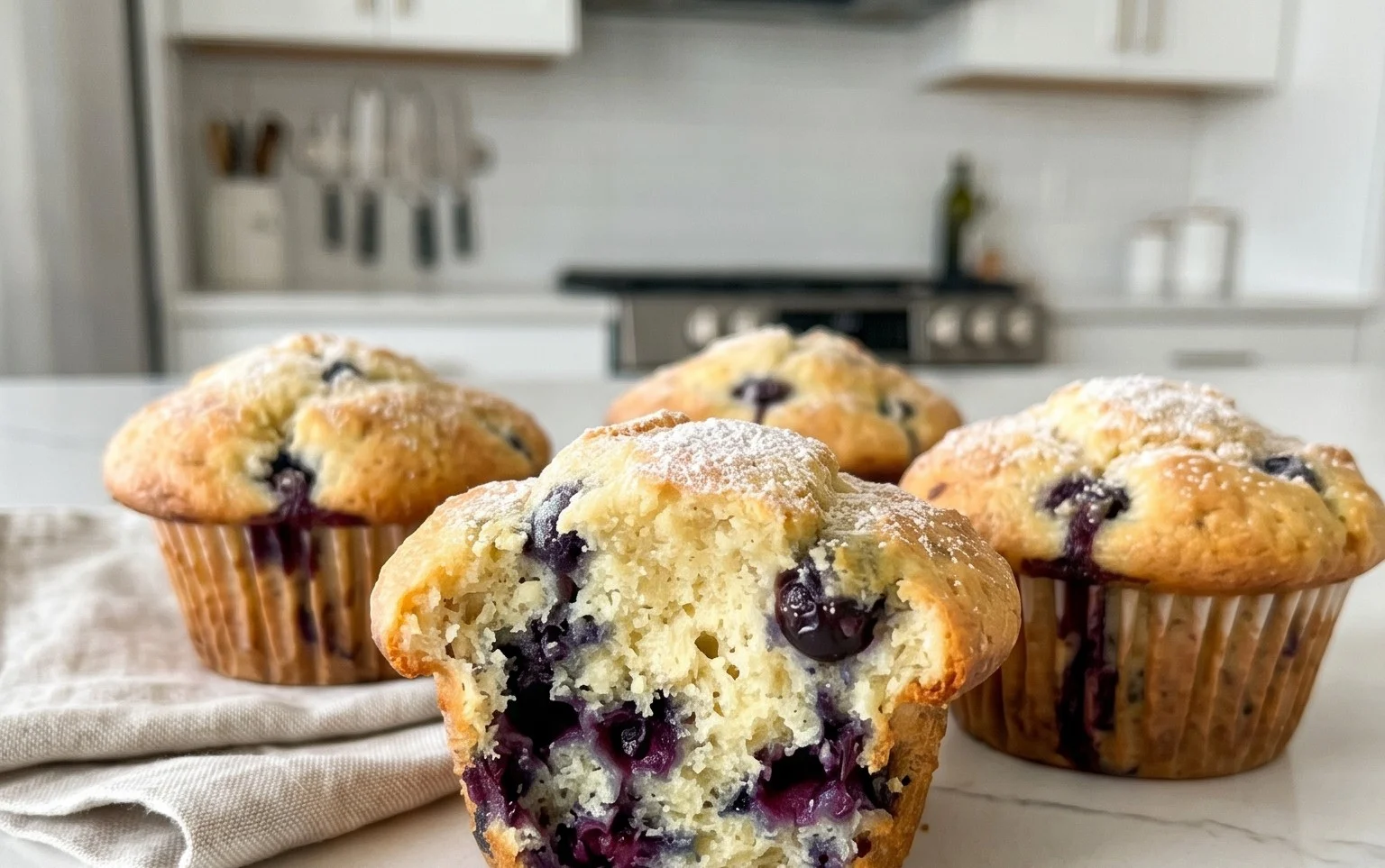 Sour Cream Blueberry Muffins