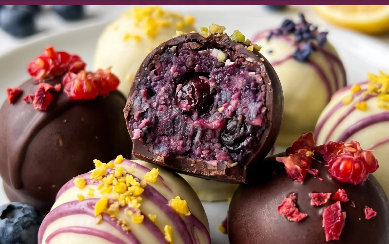 LEMON BLUEBERRY TRUFFLES 
