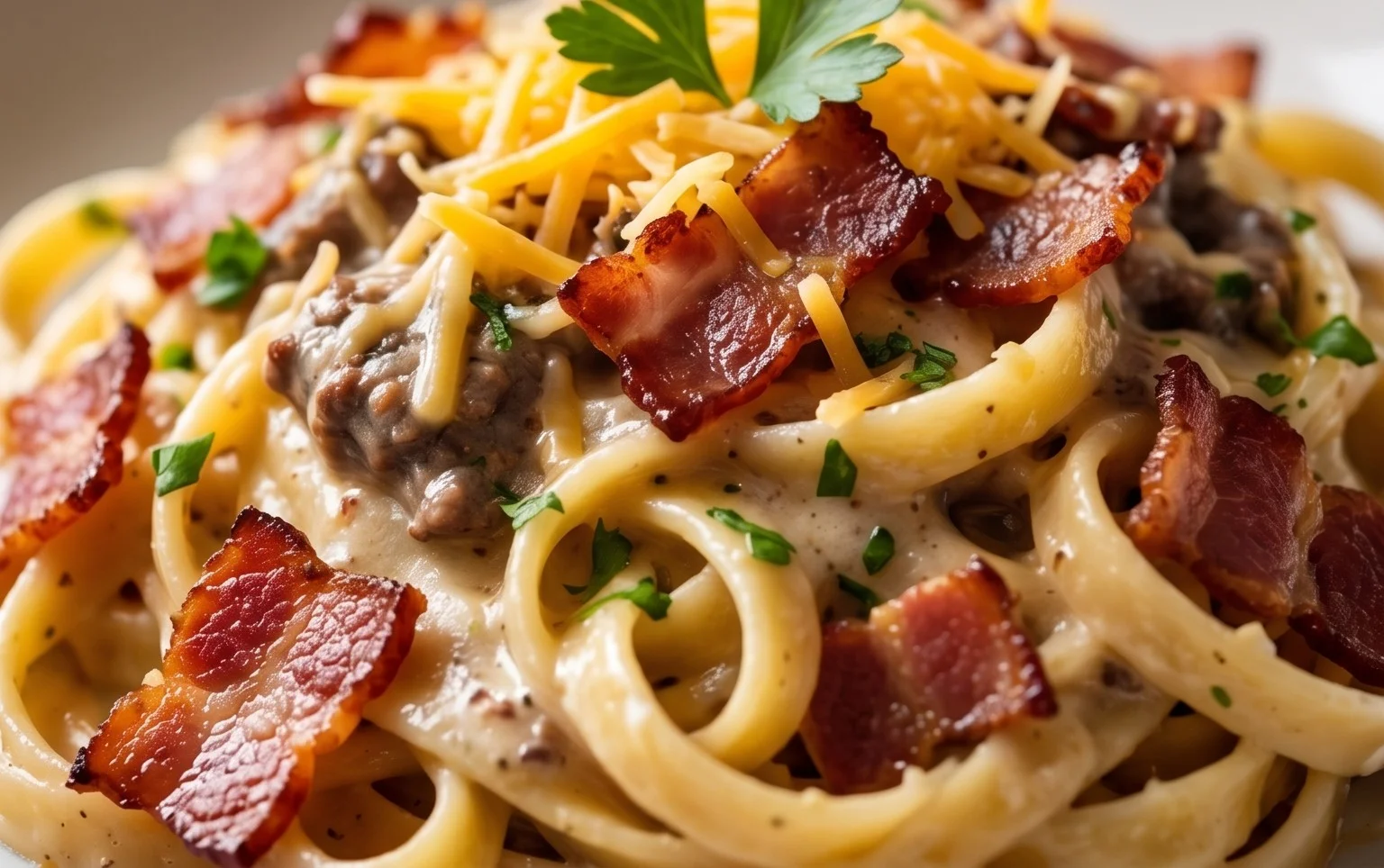 Beef Bacon Pasta