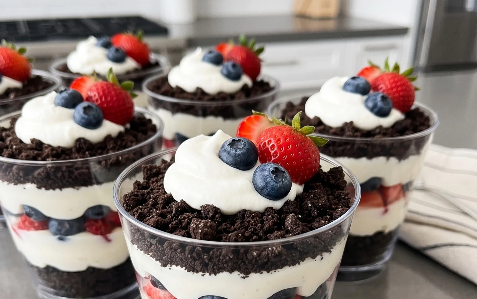 Red, White and Blue Dirt Cups