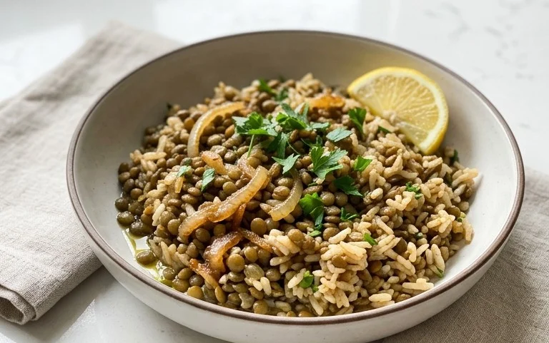 Easy Mediterranean Lentils and Rice