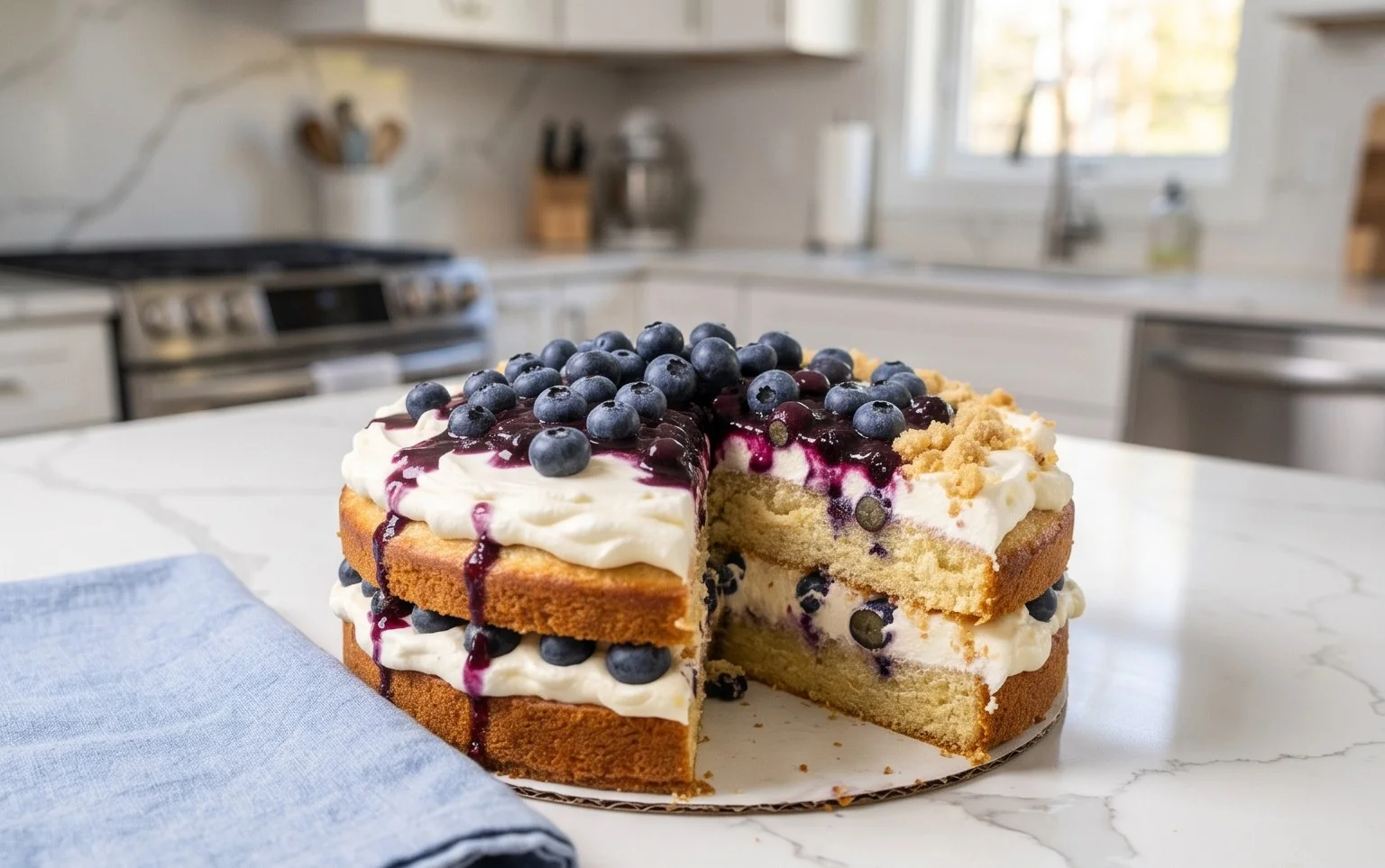Nova Scotia Blueberry Cream Cake