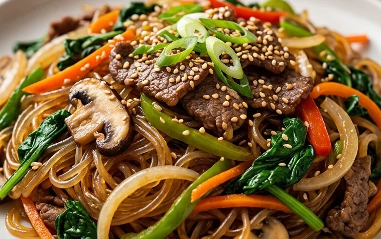 Japchae (Korean Glass Noodle Stir Fry)