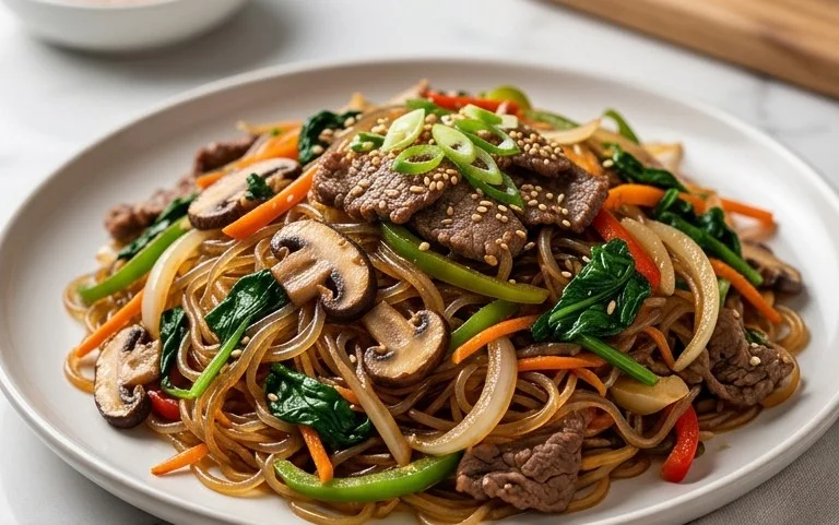 Japchae (Korean Glass Noodle Stir Fry)