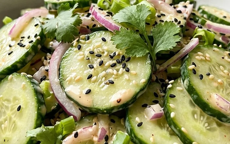 Creamy Asian Cucumber Salad Bowl