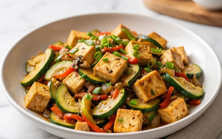 Zucchini Stir Fry With Tofu (Vegan)