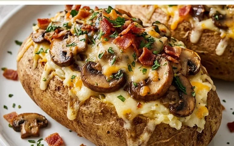 The Ultimate Stuffed Baked Potatoes with Mushrooms