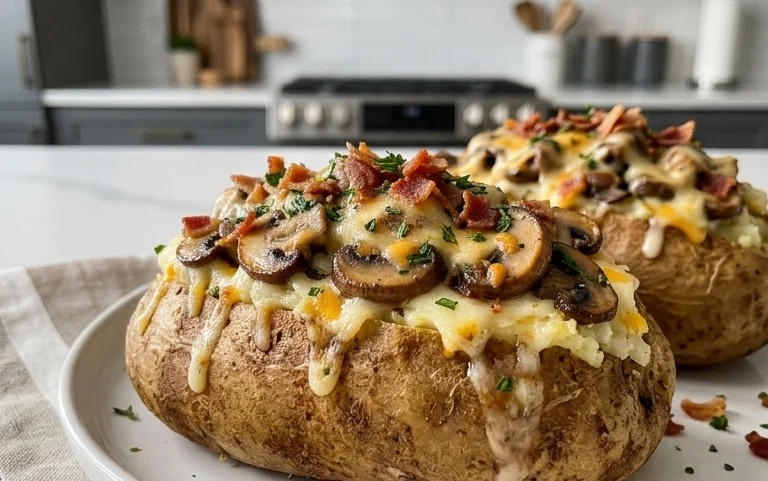 The Ultimate Stuffed Baked Potatoes with Mushrooms