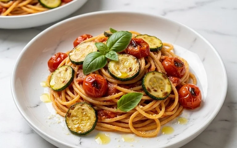 Healthy Tomato Zucchini Pasta