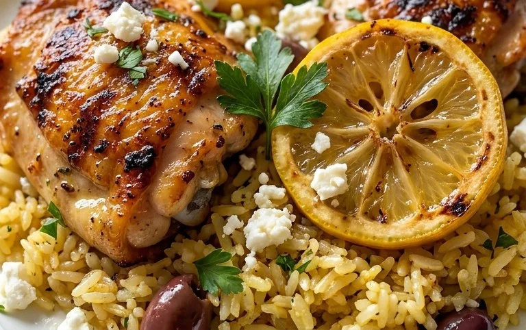 Greek Chicken and Lemon Rice (30 Minutes, One-Pot)