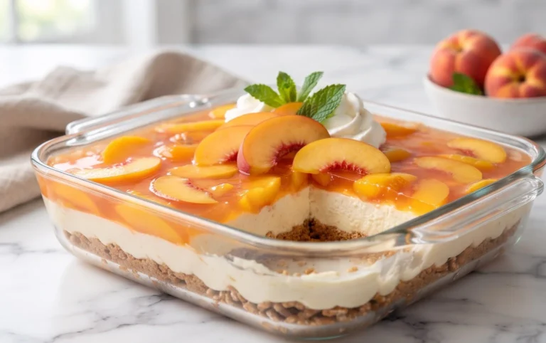 Peach Pretzel Salad Dessert