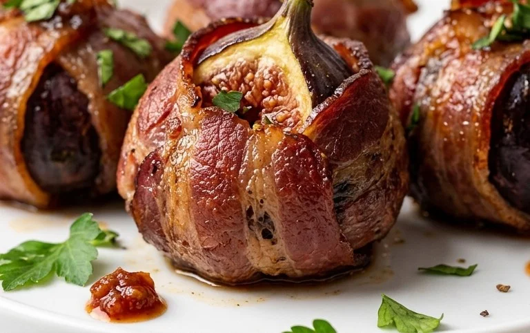 Beef Bacon Wrapped Stuffed Figs