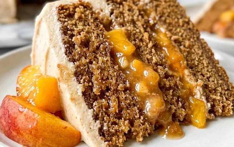 Brown Sugar Layer Cake with Peach Filling