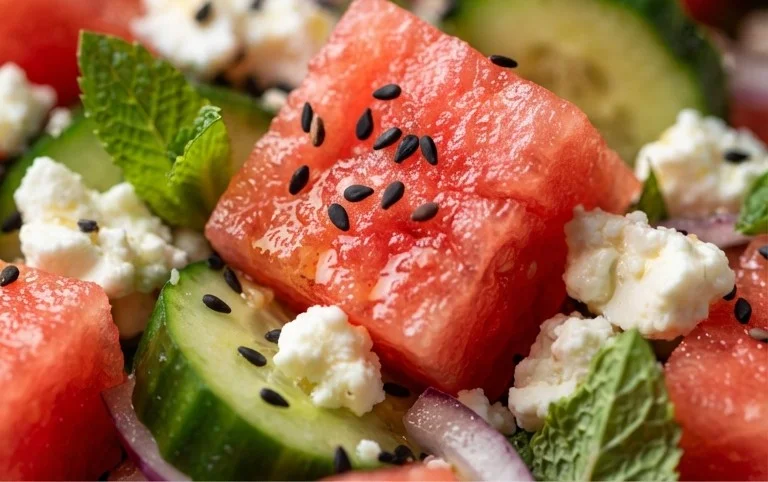 Watermelon Salad with Cucumber and Feta