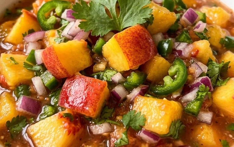 Sweet & Spicy Peach Salsa Canning Recipe