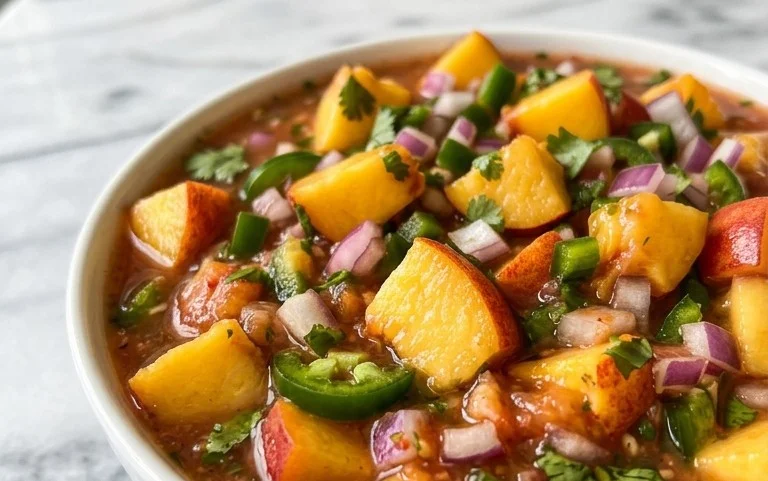 Sweet & Spicy Peach Salsa Canning Recipe