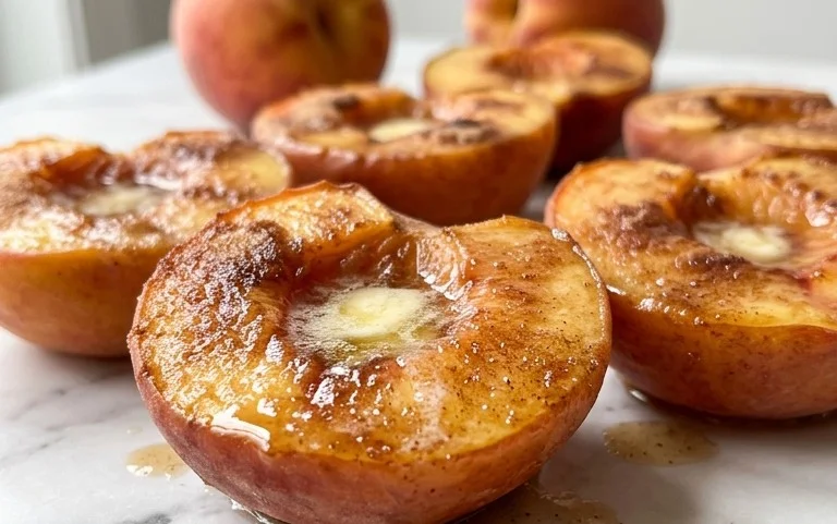 Cinnamon Sugar Baked Peaches