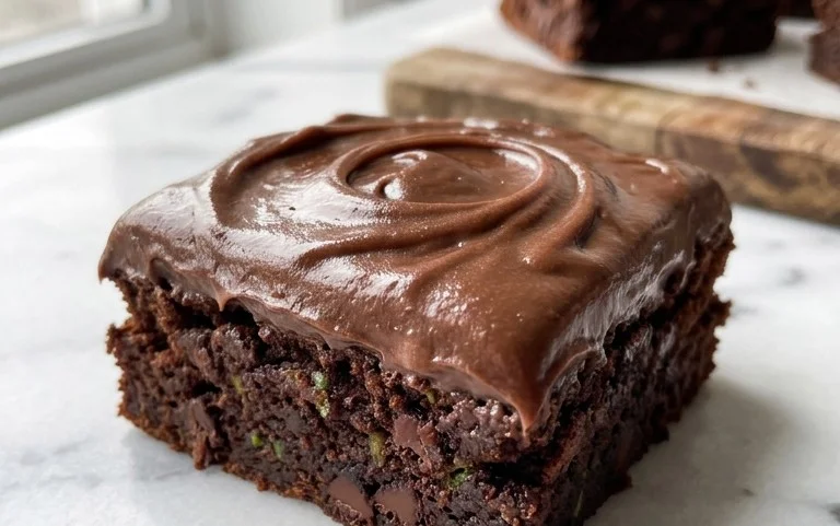 Zucchini Brownies with 1 minute Frosting!