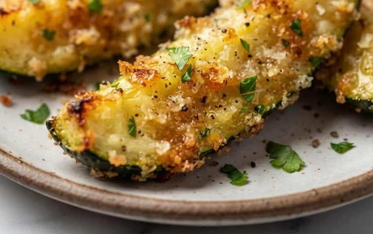 Irresistibly Crunchy Garlic Parmesan Roasted Zucchini