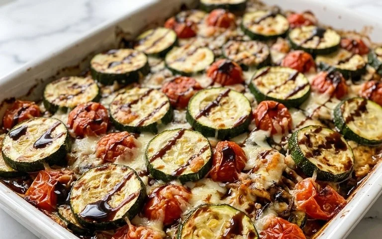 Balsamic Zucchini Tomato Bake