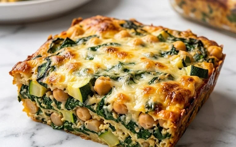 Spinach Zucchini Chickpea Bake